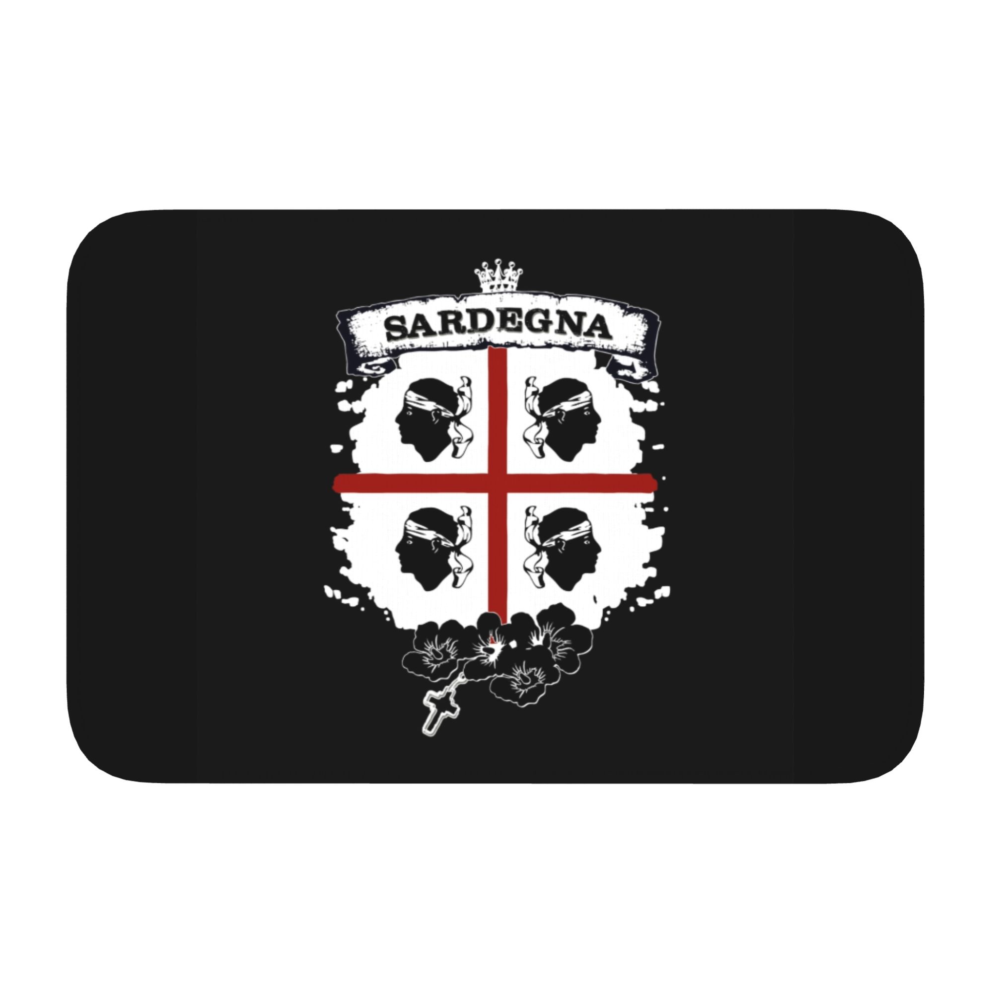 Tapis de Porte Personnalisé Sardegna Quattro Mori Antidérapant Intérieur Imperméable Drapeau de la Sardaigne Tapis de Sol Tapis d'Entrée Salle de Bain 40cm x 60cm