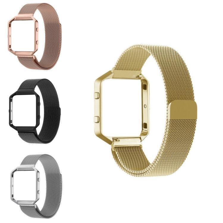 Elegant Milanese Metal Strap Wrist Band Bracelet With Frame For Fitbit Blaze Watch Tracker