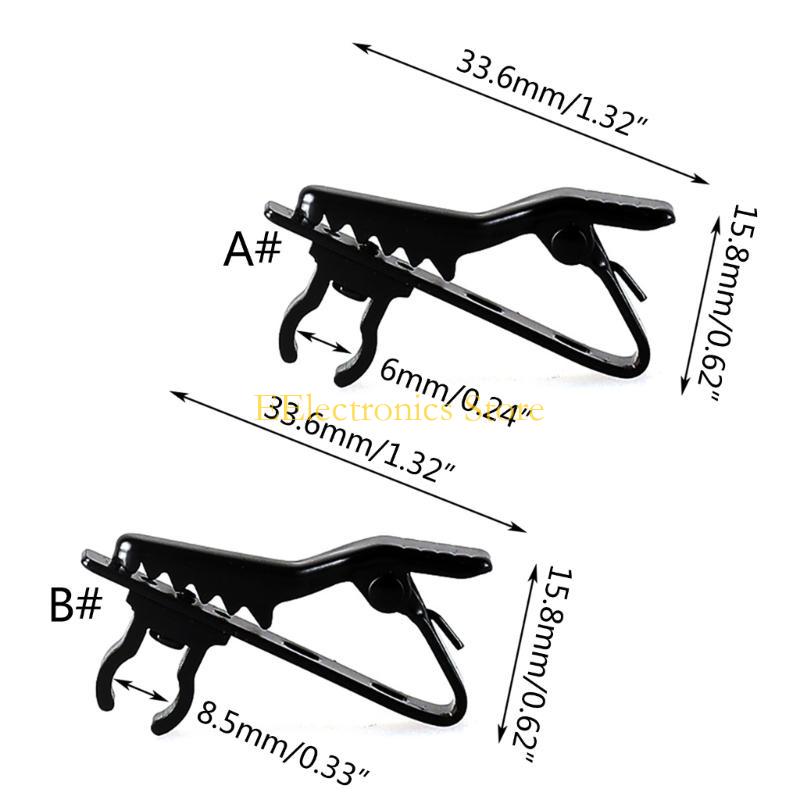 B03C Portable Microphone Clip Lapel Microphone Clip 5pcs Metal Lapel Collar mics Clip Holder for Various Applications