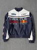F1 Rennanzug Bestickte Lederjacke - Harley Retro Motorradstil, Baumwoll-Fahranzug, PU-Jacke