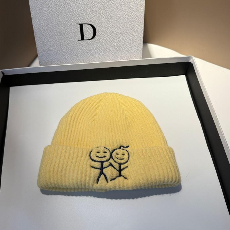 Winter Knit Beanie Women Cute Embroidered Warm Hat Same Style As Figure Outdoor Casual