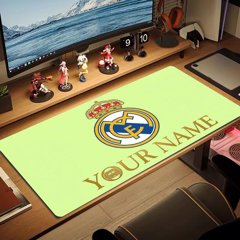 Real Madrid Aufdruck Kissen Rutschfest Laptop Tablet Großes Mauspadd XXL Matte Mini-PC Spielmatte Mit Verriegeltem Rand