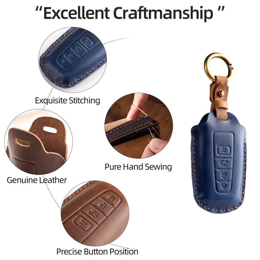 Leather Protector for Toyota Prius Camry Corolla CHR RAV4 Prado Izoa Levin Avalon Car Key Case Cover with Keychain Accessories