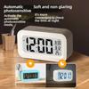 LED Digital Alarm Clock Electronic Digital Alarm Backlight Snooze Calendar Clock Screen Desktop Table Clocks for Home Office