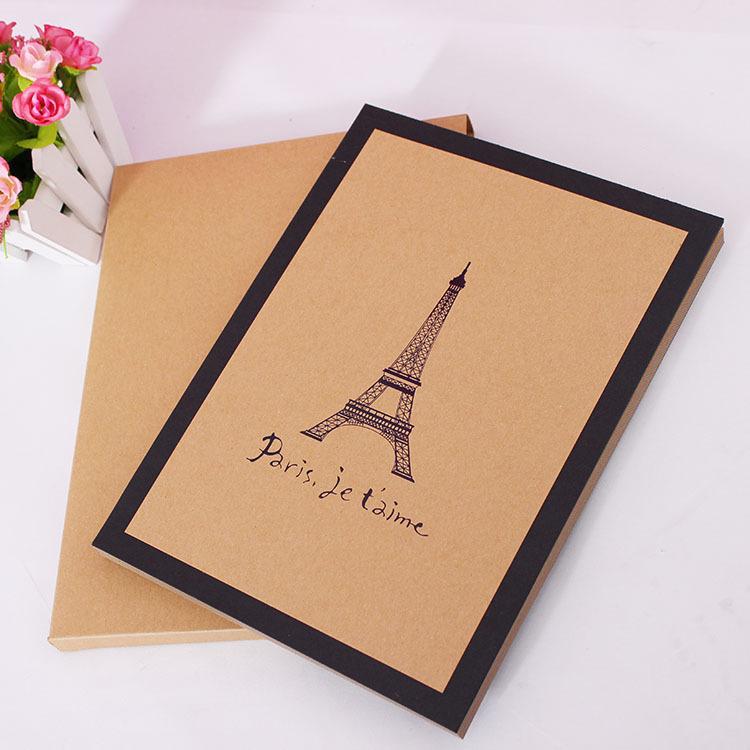 

Korean Handmade Cowhide Eiffel Tower A4 Retro Photo Album 15 pages