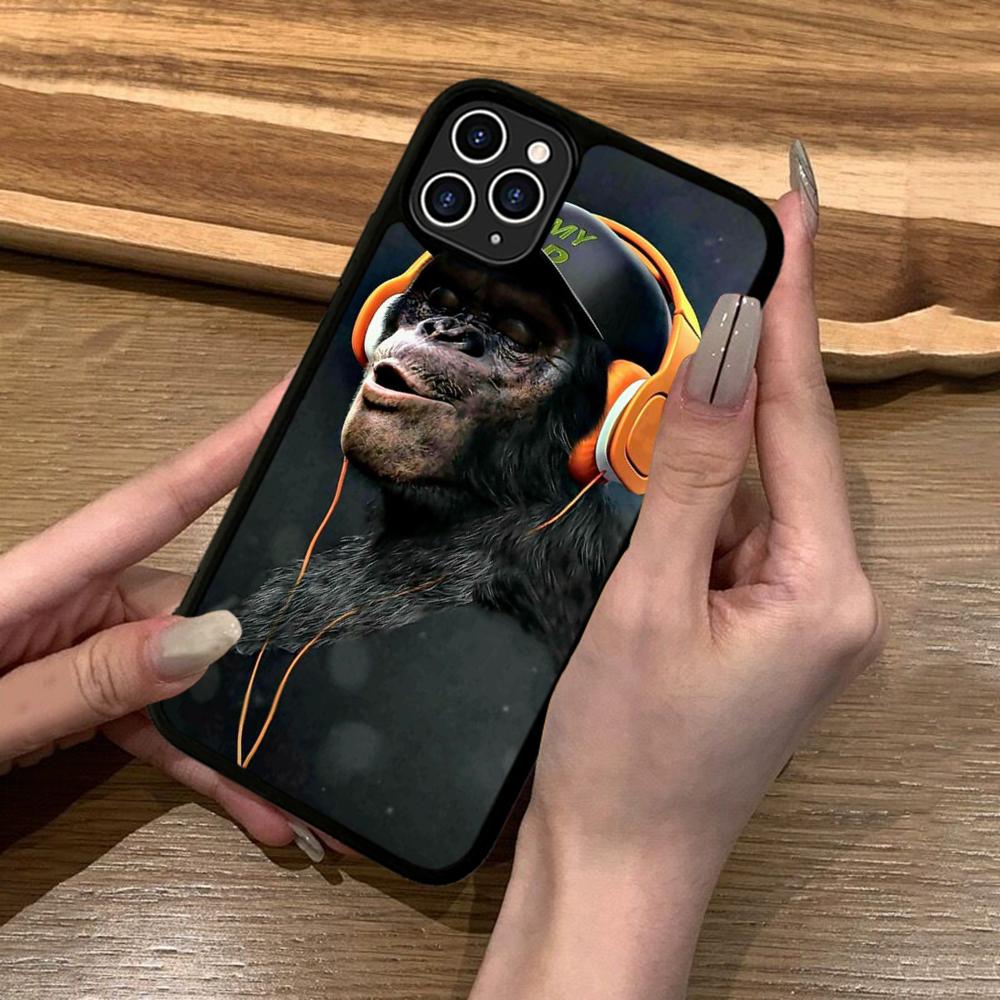 COOL Monkey Gorilla Ape Phone Case Silicone PC+TPU For For IPhone 11 12 13 14 15 16 Plus Pro Max Cover