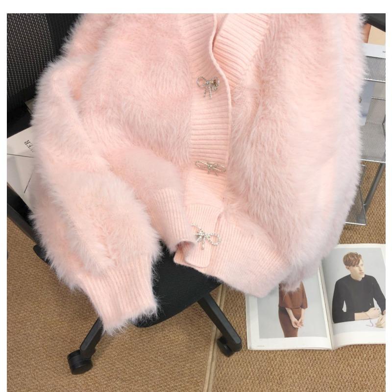 Damenmode, lässig, Herbst/Winter, einfarbig, bedruckt, langärmelig, V-Ausschnitt