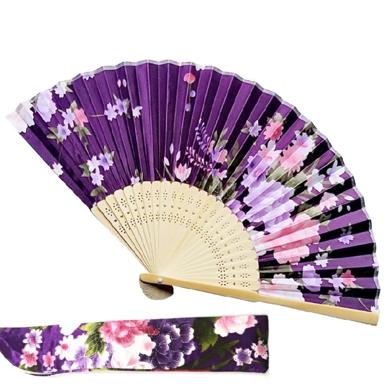 Japanese Floral Hand Fan for Music Festival Dance Gift Performances Home