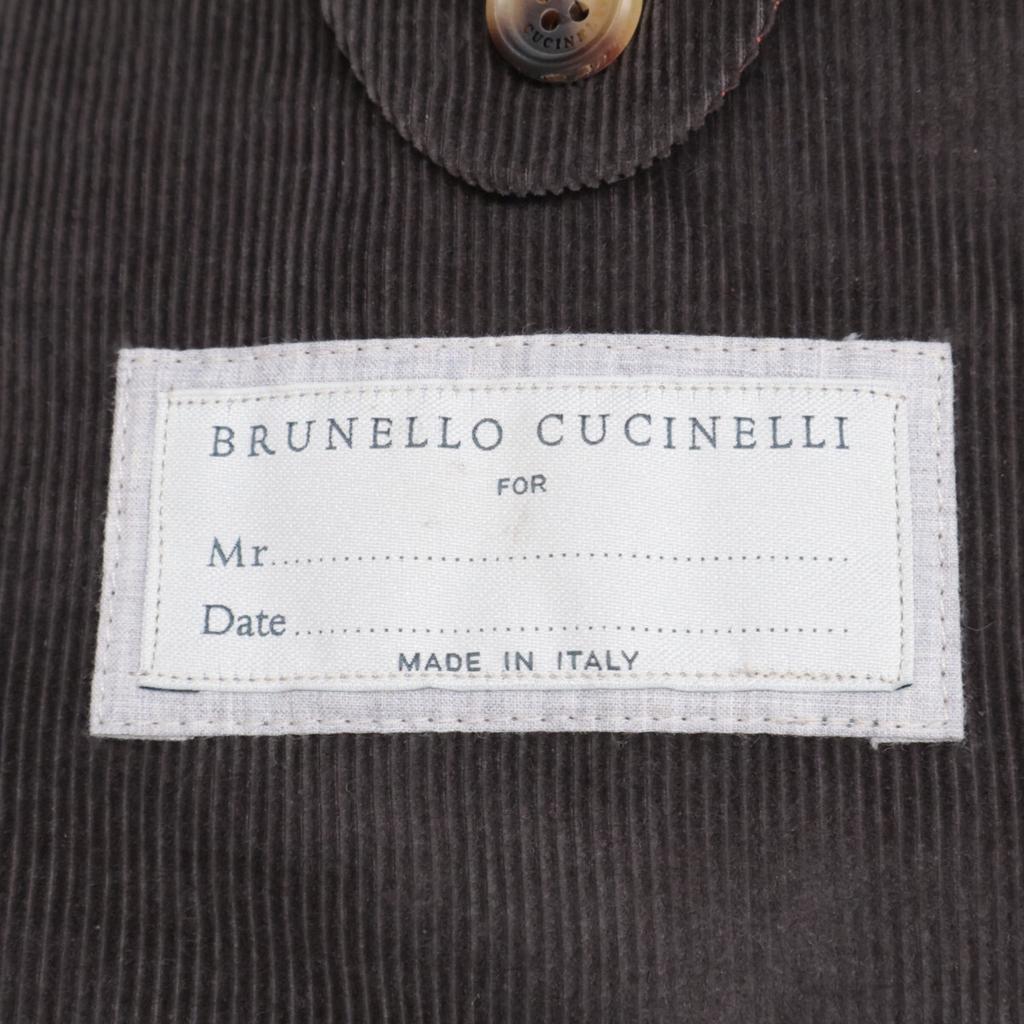 BRUNELLO CUCINELLI Dark Brown Cotton Sight Vents 3B Corduroy Tailored Jacket Jacket 44 Dark brownUsed
