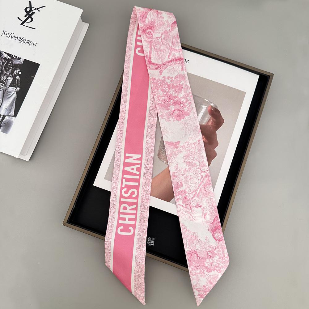 D Family New Lemur High-End Twill Scarf: Imitation Silk Ribbon for Hair, Bags, and Accessories.