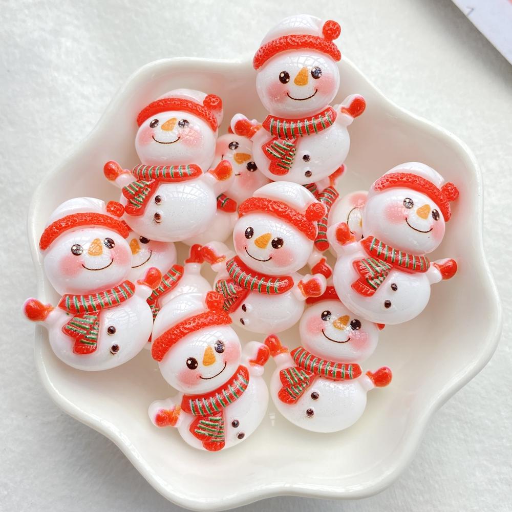 

10 шт. Новые милые смоляные рождественские снеговики, елки, серия маленьких колокольчиков, плоская задняя сторона, скрапбукинг, DIY, аксессуары для украшения ювелирных изделий