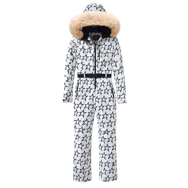 Einteiliger Ski-Overall für Damen, isoliert, winddicht, wasserdicht, warm, Schneeanzüge, schmal geschnittene Skianzüge für Damen, Overalls, Snowboardanzug