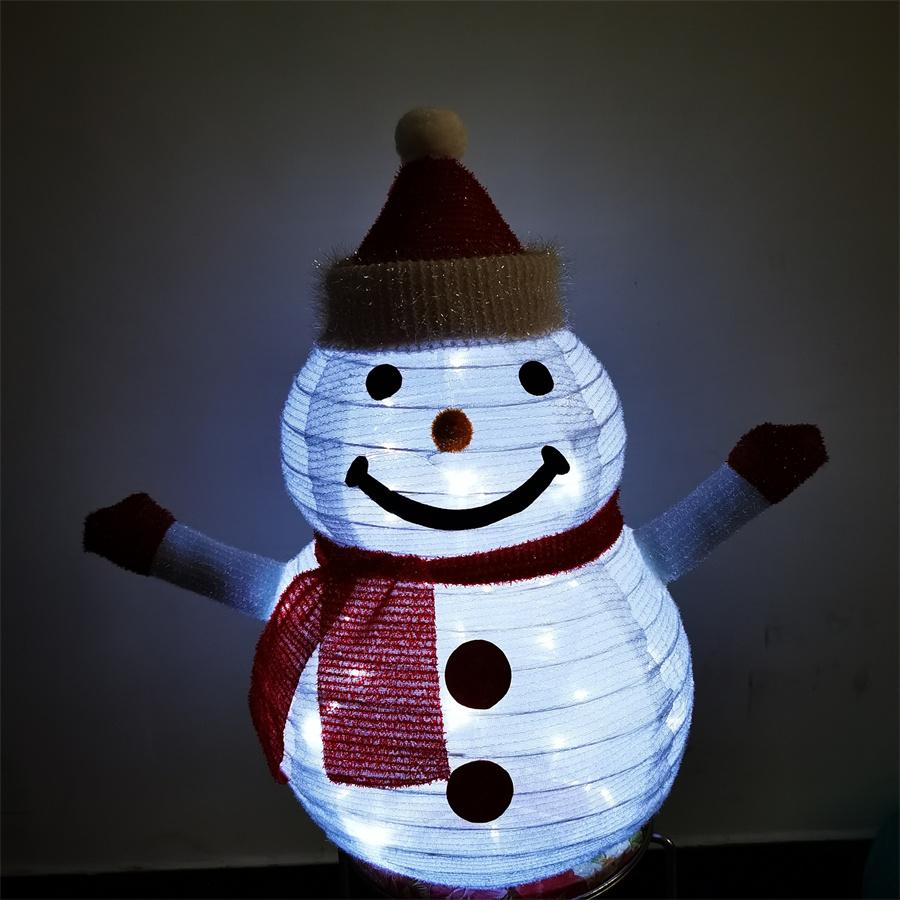 57CM Weihnachtsbaum Dekoration Schneemann Weihnachtsmann Mit Lichterkette für Garten Rasen Neujahr Weihnachten Feiertag Außen Dekoration
