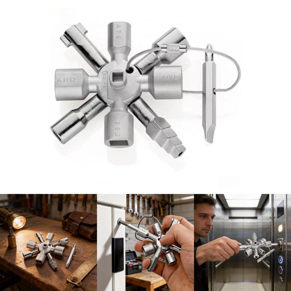 Multi Function Aluminum Alloy Key Wrench For Water Meter Valve And Elevator Control Cabinets