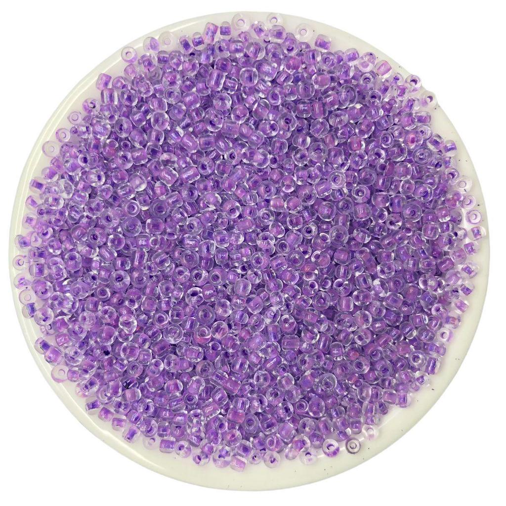 Solid Color 2/3/4mm Glass Seed Beads, Silver Lined, Dyed AB Cream, Round for Handmade Beading & Bracelets.