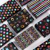 Ein Set festliches schwarz gestreiftes Geschenkpapier mit 6 Papierbögen und Zubehör, geeignet für Geburtstagsgeschenke, Tapetenhintergründe, DIY