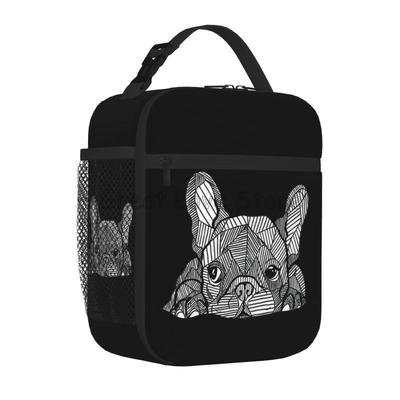French Bulldog Art Print Portable Thermal Lunch Bag Insulated Lunch Box Reusable Cooler Totes for Women Boys Girls Work Picnic