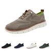 Men's Casual Knit Sneakers Lightweight Breathable Slip-On Athletic Shoes with Flexible Sole and Lace-Up Design for Everyday Wear