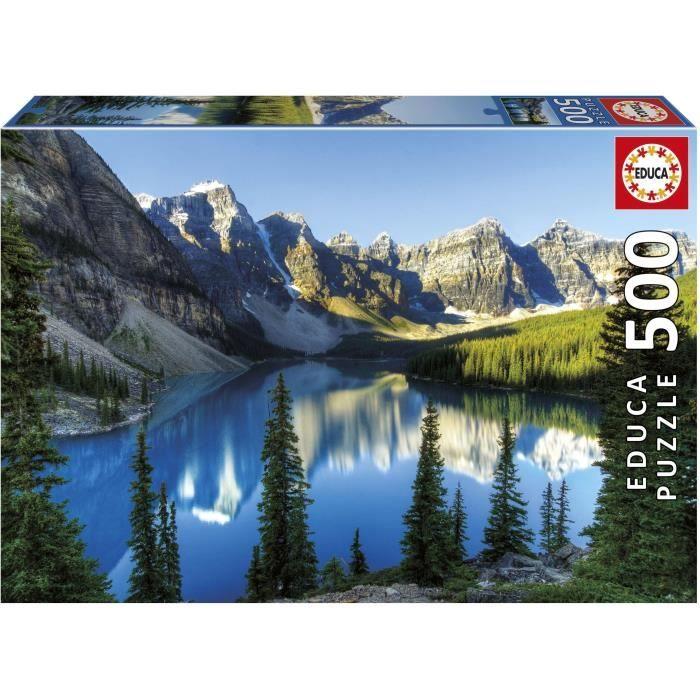 Puzzle - EDUCA - Lac en Alberta - 500 pièces - Paysage - 48x34 cm - Pour enfants à partir de 10 ans