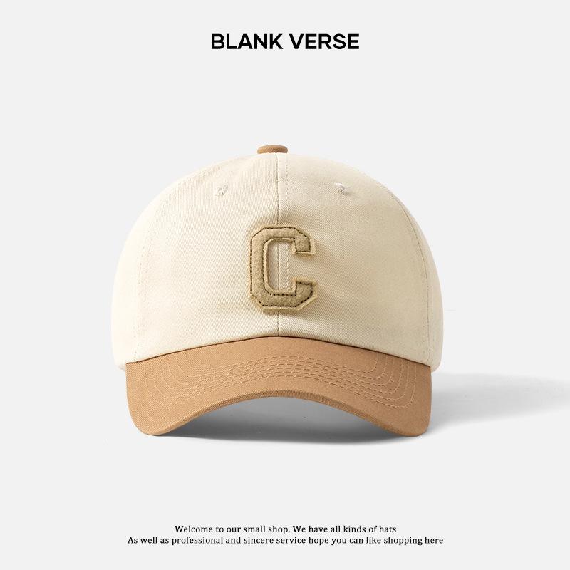 Fashion Retro Simple Sticker Splicing Baseball Cap Children Sunscreen Sunshade Face Small Trend Cap