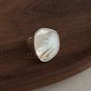 Natural Texture Fritillary Round Index Finger Ring Shell Light Luxury Ring Niche Design High Fashion Personality Versatile