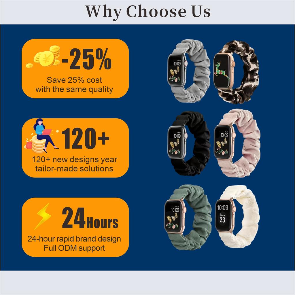 Yingda Professional Luxury Breathable Nylon Sports Band for Smartwatch with Double-Section Loop Hook & Loop Clasp Sizes 38-49mm