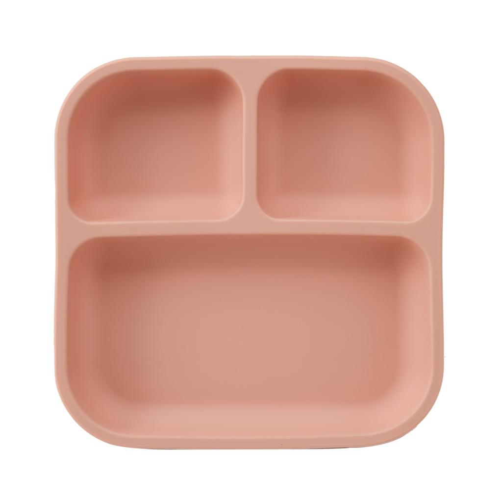 Color Kids 1PC Silicone Divided Plate for Babies BPA Free Feeding Bowl With Sucker Dishes Children's Tableware Christmas Gift