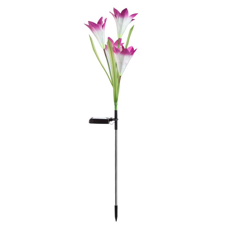 Solar Color-Changing LED Lily Flower Lantern - Outdoor Rainproof Decorative Lawn Light