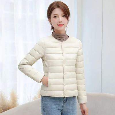 Automne Hiver Maintenant Parkas Rembourrées Femmes Léger Mince Thermique Portant à l'Intérieur Coréen Mince Mode Manteau Couleur Unie Simple Boutonnage