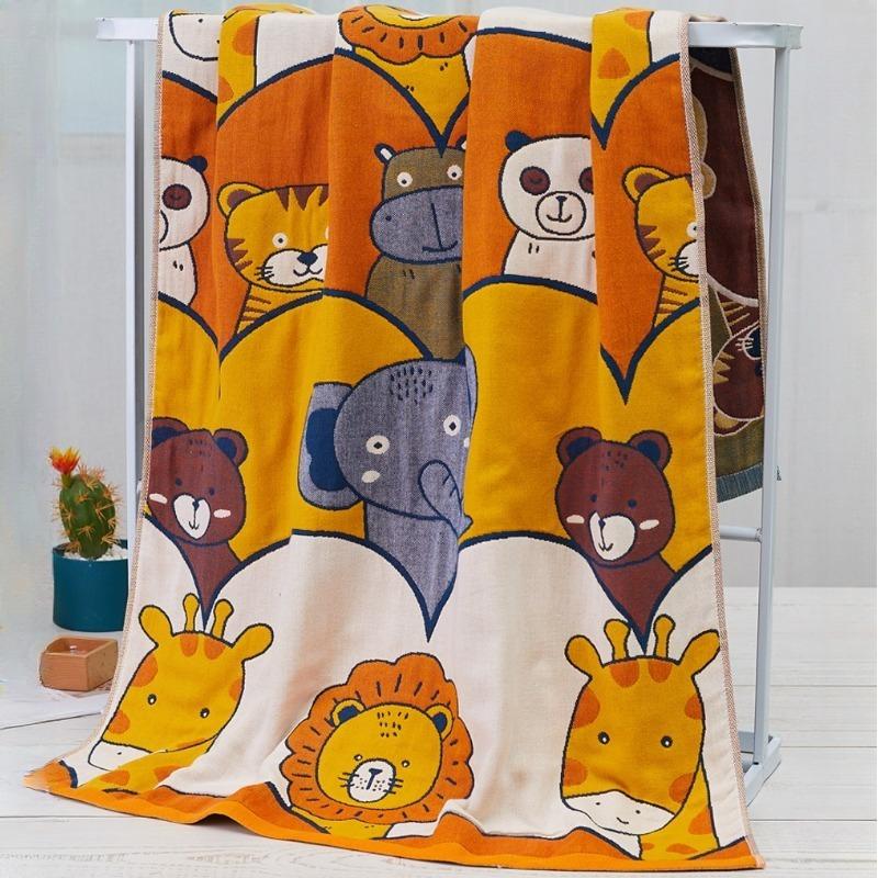 Pure Cotton Bath Towel - Four Layer Cotton Gauze Large Towel 70 X 140cm, Soft Absorbent for Bathing Shower