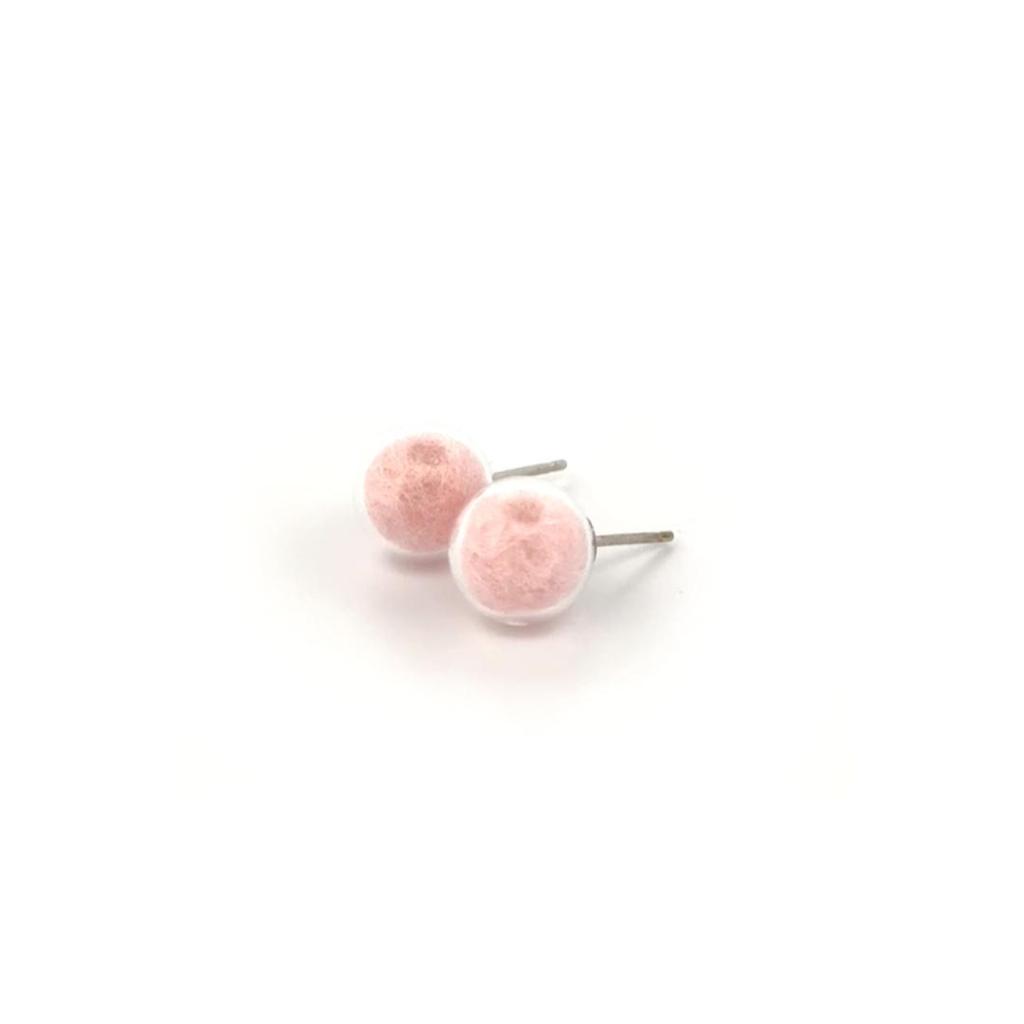 zakkaism Mini-Ohrstecker mit Zuckerwatte-Motiv, handgefertigter Schmuck aus 925er Sterlingsilber als Geschenk für Damen