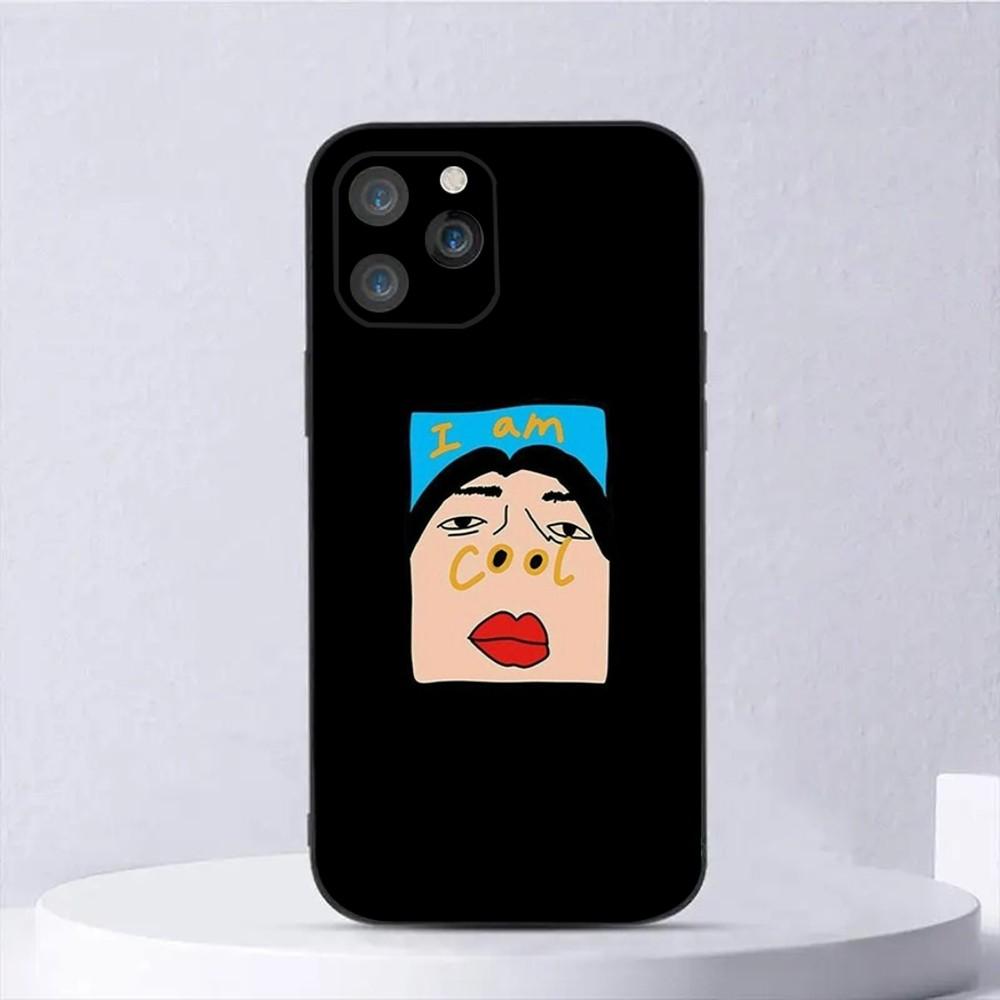 Funny I Am Cool Pattern Phone Case For iPhone 15,14,13,12,11,Plus,Pro Max,XS,X,XR,SE,Mini,8,7 Soft Silicone Black Cover