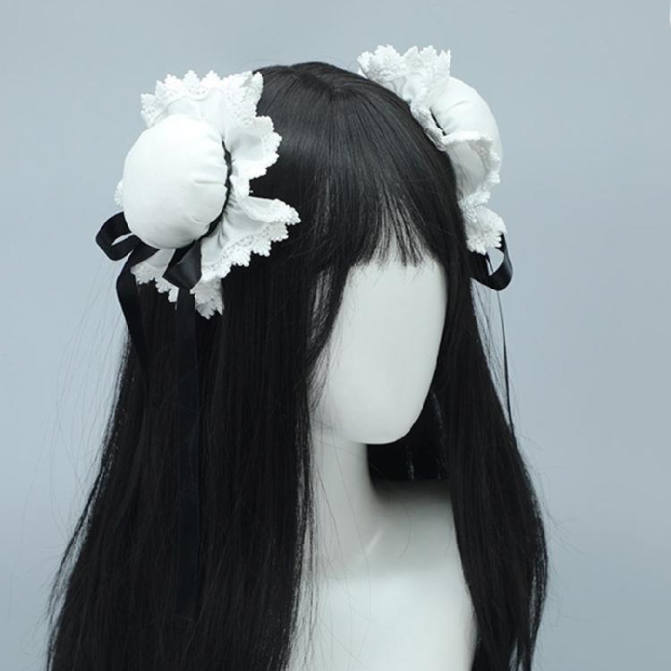 Women Buns Dancer Hair Clip Round Bun Hairstyle Laciness Ribbon Girl Headwear