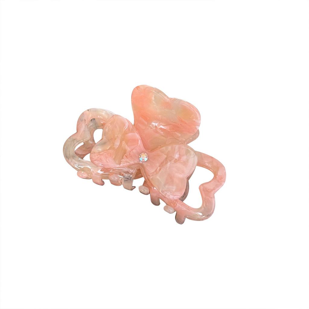 Premium France Heart Shaped Acetate Hair Claw Clip Stylish Fashion Accessory For Women