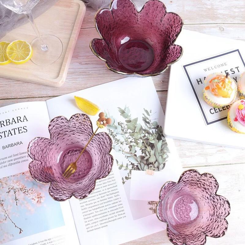 Ru Han Japanese Petal Glass Bowl Set