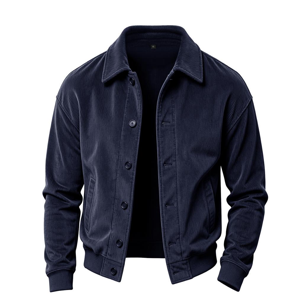 Herren Cordjacke Reverskragen Knopfleiste Seitentasche Vintage Amerikanisch Retro Lässige Oberbekleidung Herbst Winter Tägliche Jacken