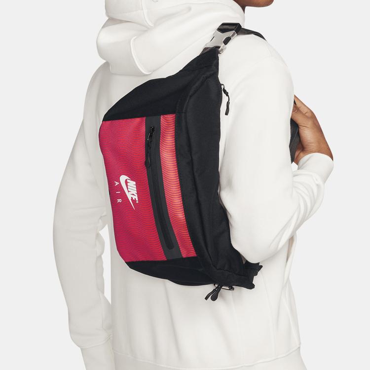 New Nike ELEMENTAL Fabric Shoulder Bag Crossbody Bag Fanny Pack Regular Unisex Black & Red FV8133-010