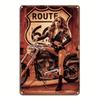 Vintage Route 66 Motorcycles Metal Tin Sign Wall Art Cafe Home Decor