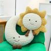 Moon Face Sun Plush Pillow With Soft Pp Cotton For Living Room Decor