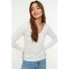 Black 100% Cotton Regular/normal Fit Basic V-neck Long Sleeve Knitted T-shirt Twoaw21ts0099