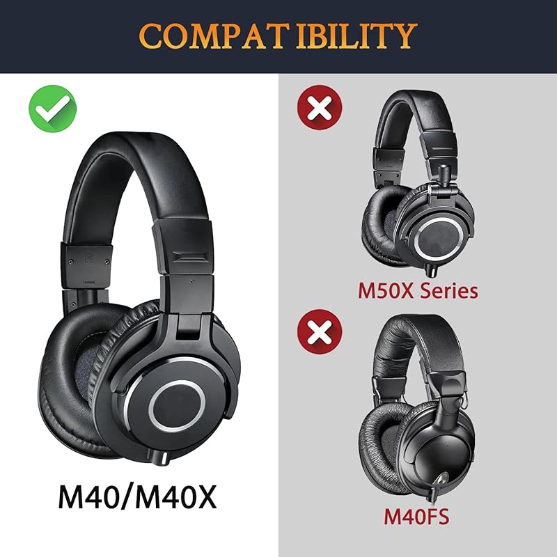 SOULWIT headband headband cover Audio Technica ATH M40, M40X for headset protective case protein leather headphone cover for replacement repair head
