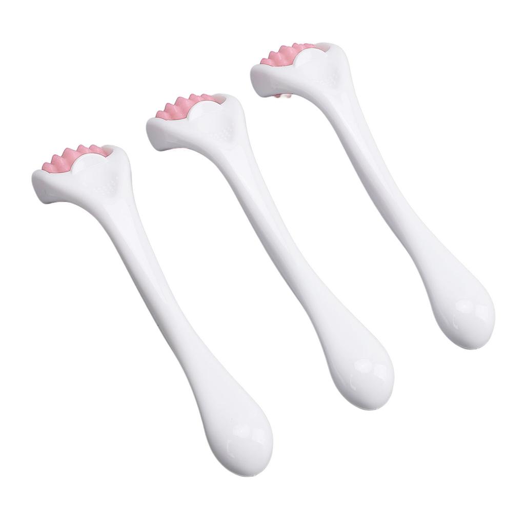3 Pcs Face Muscle Massage Roller Deep Relaxation Relieve Fatigue Silicone Facial Eye Massage Roller Pink