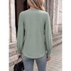 Fall Winter New Solid Color V-Neck Lace Splicing Loose Long Sleeve T-Shirt Top for Amazon EU US Cross-border Trade