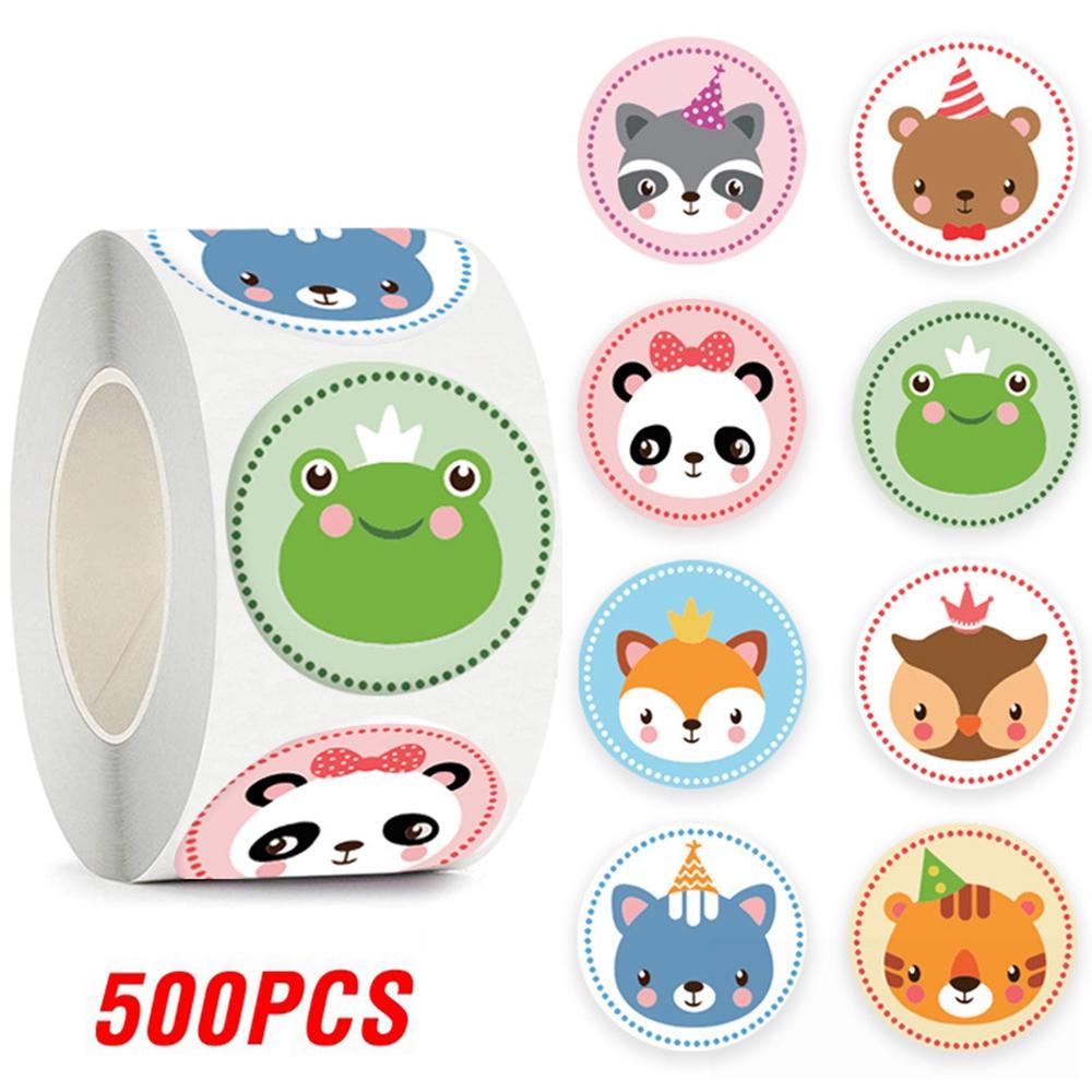 100-500pcs Cute Bear Thank You Sticker Children Sealing Labels Sticker for Gift Envelope Kid Gift Packaging Decorative Stickers