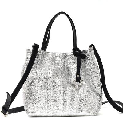 Alça de Puxador Metálica Cuco Bolsa Tote Mini de 2 Vias 2553111003 Prata (399)