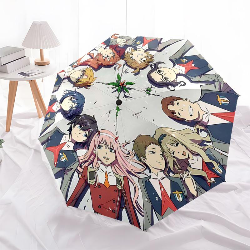 

1pc Anohana: The Flower We Saw That Day Outdoor Umbrella - Automatic Opening/Closing, Portable 3-Fold Design with 8 Iron Ribs, Perfect Gift for Fans,