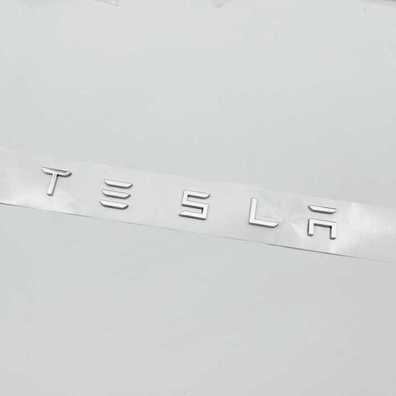 3D ABS Carbon Chrom Schwarz Logo Tesla Buchstaben Emblem Auto Heckklappe Buchstaben Für Tesla Modell 3 Y X S Zubehör