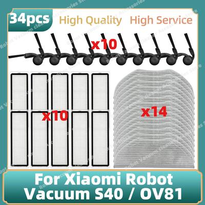 Compatible For Xiaomi Robot Vacuum S40 / OV81 Vacuum Replacement Parts Side Brush HEPA Filter Mop Cloth Accessories