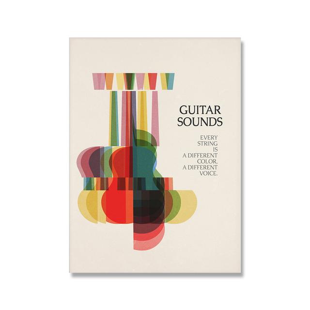 Muziekinstrument Poster Piano Saxofoon Gitaar Retro Stijl Canvas Wall Art Schilderij Jazz Muziek Citaat Prints Nordic Home Decor