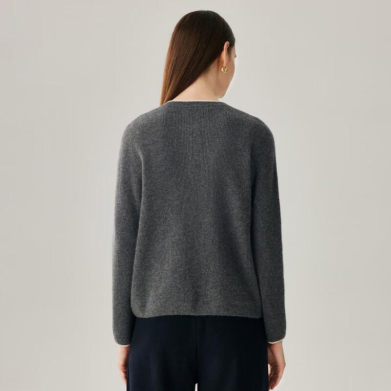 Zhaojun 2025 Autumn/Winter Women's 100% Cashmere Round Neck Thick Knitted Cardigan